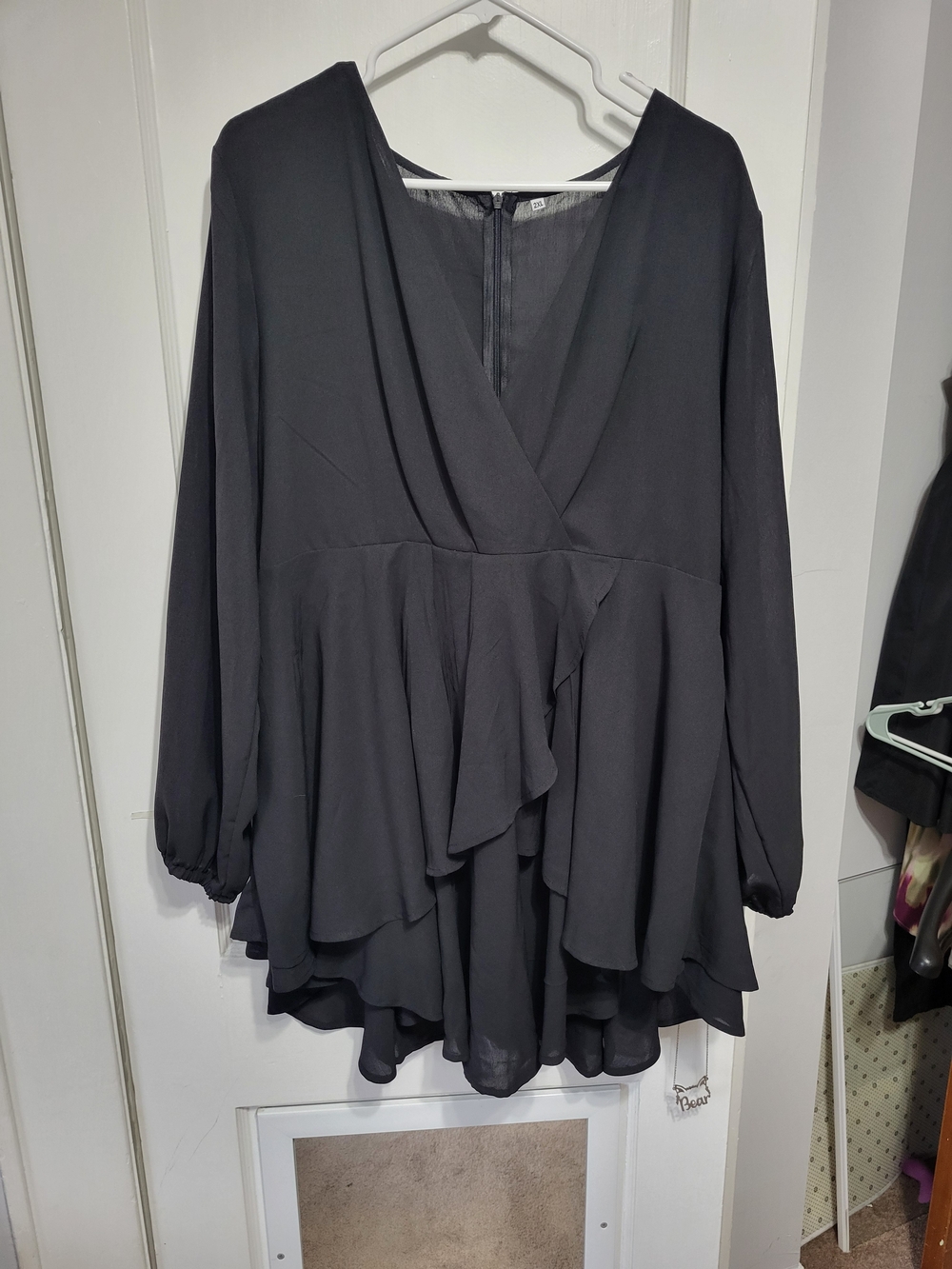 Nwot Black Ruffle‎ Wrap Mini Dress 2xl